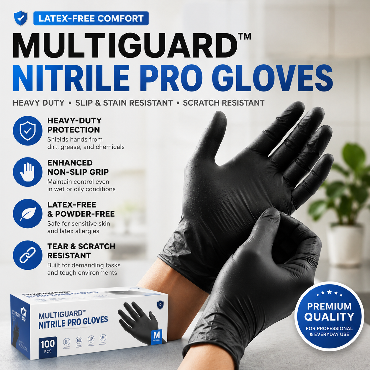 ⏳ LIMITED-TIME MEGA SALE | Homesonia™ Nitrile Pro Gloves – Heavy Duty, Slip & Stain Resistant, Scratch Resistant