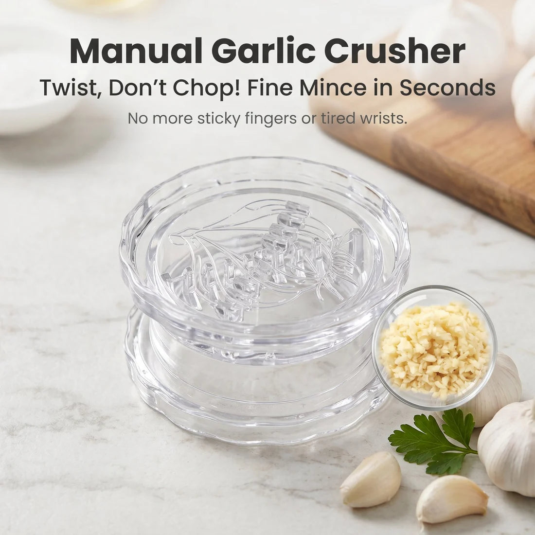 ⏳ LIMITED-TIME MEGA SALE | Homesonia™ Manual Garlic Twister & Masher