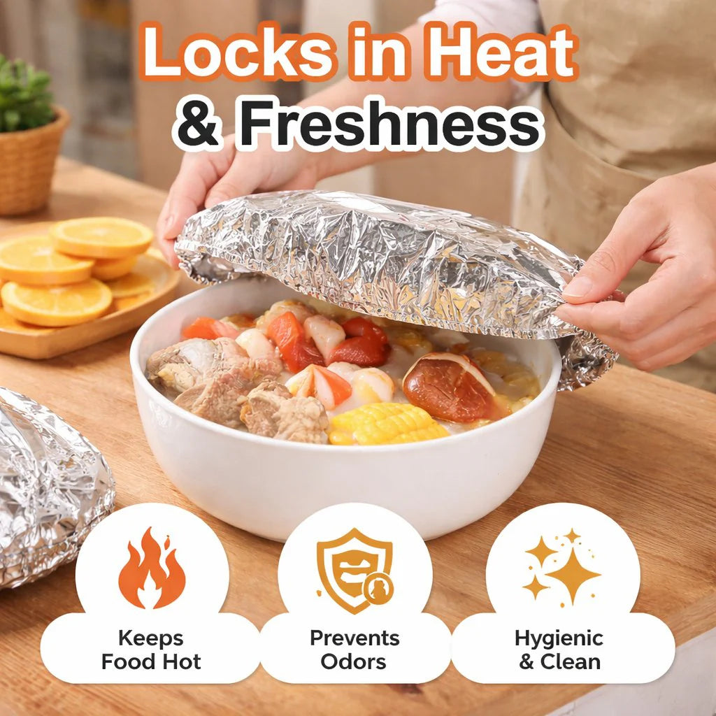 ⏳ LIMITED-TIME MEGA SALE | Homesonia™🍳Aluminum Foil Heat Shield Covers – No Plastic, Heat-Resistant, Reusable
