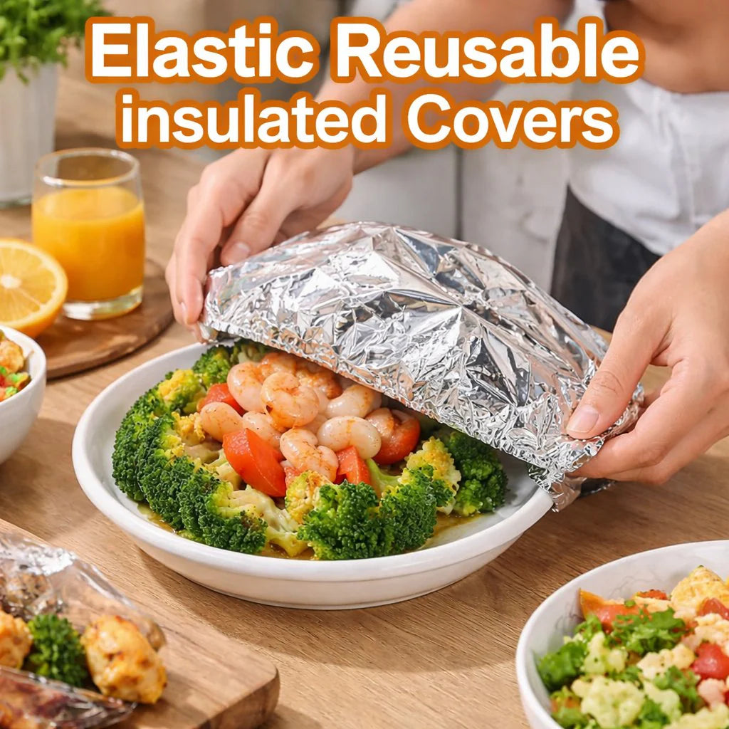 ⏳ LIMITED-TIME MEGA SALE | Homesonia™🍳Aluminum Foil Heat Shield Covers – No Plastic, Heat-Resistant, Reusable